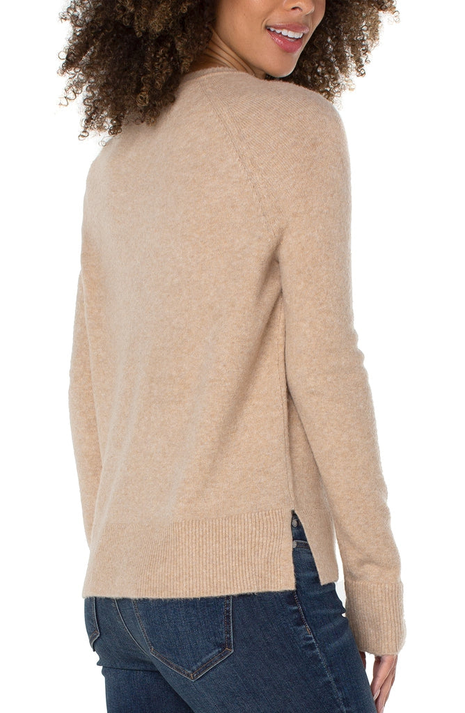 Raglan Sweater With Side Slit Oatmeal Heather | Oatmeal Heather